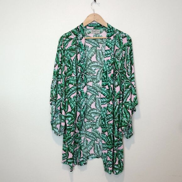 Kenny Flowers Green and Pink Swim Coverup - Picture 2 of 8